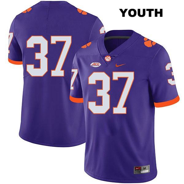 Youth Clemson Tigers #37 Tyler Traynham Stitched Purple Legend Authentic Nike No Name NCAA College Football Jersey SRR8646MM